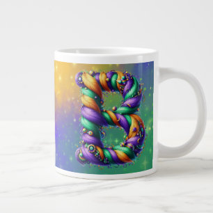 Grande Tasse Mardi Gras Monogramme Initial B