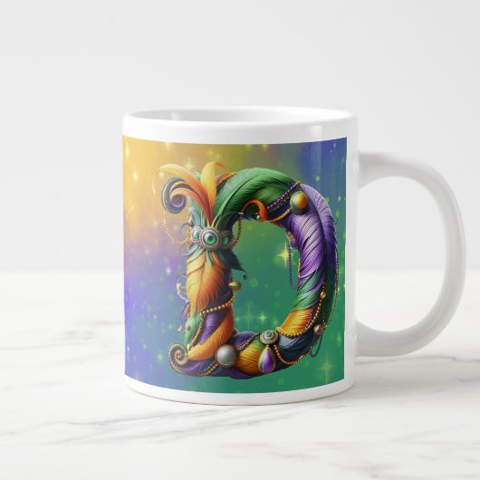 Grande Tasse Mardi Gras Monogramme Initial D (Droite)