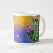 Grande Tasse Mardi Gras Monogramme Initial J (Devant droit)