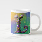 Grande Tasse Mardi Gras Monogramme Initial L (Droite)
