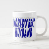 Grande Tasse Mari avec demi-texte bleu (Droite)