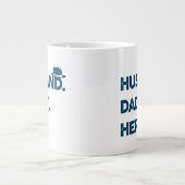 Grande Tasse Mari. Papa. Héros. Graphique rétro (Devant)