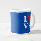 Grande Tasse Marine Bleu AMOUR Rétro élégant (Devant droit)