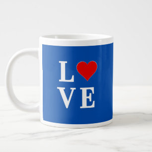 Grande Tasse Marine Bleu AMOUR Rétro élégant