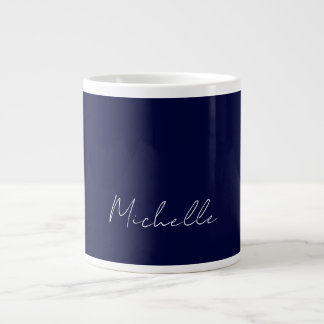Grande Tasse Marine Bleu Couleur Plaque Moderne Nom Propre Call
