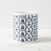 Grande Tasse Maritime En Motif Bleu (Devant)