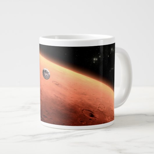 Grande Tasse Mars Science Laboratory approchant Mars. (Devant droit)