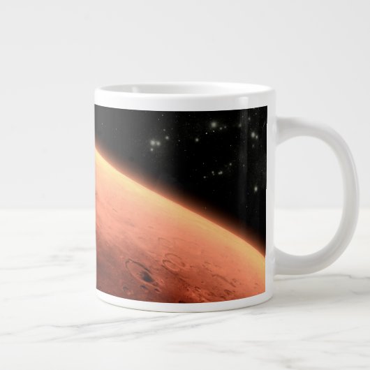 Grande Tasse Mars Science Laboratory approchant Mars. (Droite)
