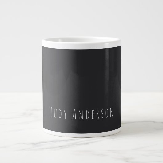 Grande Tasse Matte Black Professional Plain Moderne Nom élégant (Devant)