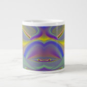 Grande Tasse Mauvais visage, Arc-en-ciel 3D Abstrait (Devant)