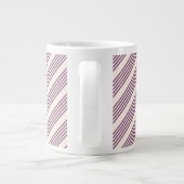 Grande Tasse Mauve violet beige cinq bandes motif (Dos)
