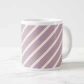 Grande Tasse Mauve violet beige cinq bandes motif (Devant droit)