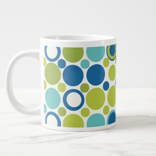 Grande Tasse MCM Lime et bulle Aqua (Gauche)