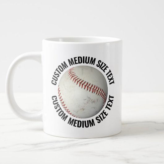 Grande Tasse Medium Size Personalized Text Baseball Custom (Gauche)