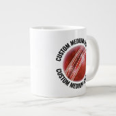 Grande Tasse Medium Size Personalized Text Cricket Ball Custom (Devant droit)