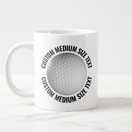 Grande Tasse Medium Size Personalized Text Golf Ball Custom (Gauche)