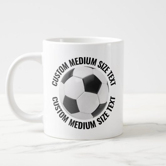 Grande Tasse Medium Size Personalized Text Soccer Ball Custom (Gauche)