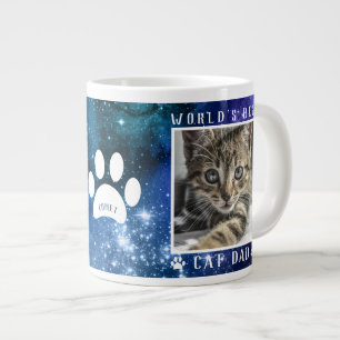 Grande Tasse Meilleur Chat Papa Empreintes de pattes Nom Espace