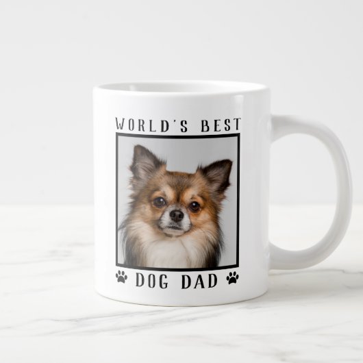 Grande Tasse Meilleur chien papa Empreintes de pattes du monde (Droite)