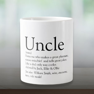 Grande Tasse Meilleur Oncle du Monde Moderne Noir et Blanc