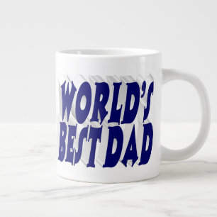 Grande Tasse Meilleur papa bleu foncé 3d texte