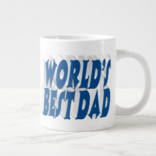 Grande Tasse Meilleur papa bleu marine 3d texte
