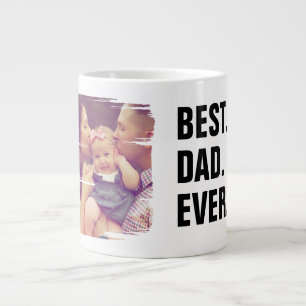 Grande Tasse Meilleur Papa Jamais Photo Scribble Cadre Personna