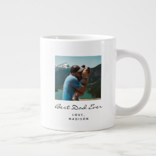 Grande Tasse Meilleur Papa Jamais Simple Script Photo Cadeau