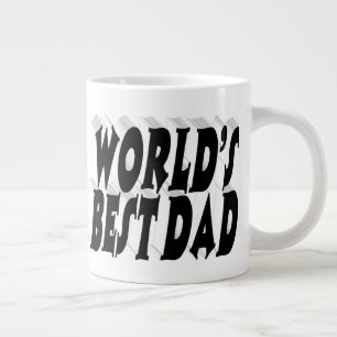 Grande Tasse Meilleur papa noir 3d texte