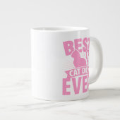 Grande Tasse Meilleur père de chat jamais - Silhouette de chat (Devant droit)