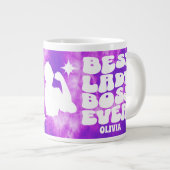 Grande Tasse Meilleure dame Boss Jamais Rétro Purple Tee Tee Pe (Devant droit)