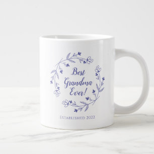 Grande Tasse Meilleure Grand-mère Familiale Couronne Florale An
