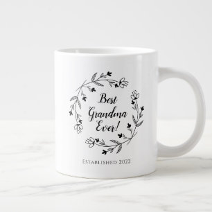 Grande Tasse Meilleure Grand-mère Famille Couronne Florale Anné