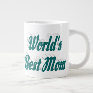 Grande Tasse Meilleure maman - demi-texte vert