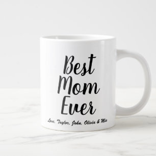 Grande Tasse Meilleure maman Ever noir script personnalisé pers
