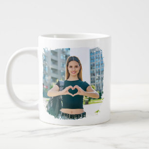 Grande Tasse Meilleure Maman Grunge Bordure Photo