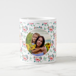 Grande Tasse Meilleure Maman Jamais Fleur Photo Fête des Mères