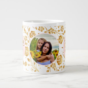 Grande Tasse Meilleure Maman Jamais Fleur Photo Fête des Mères