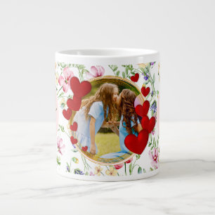 Grande Tasse Meilleure maman Jamais Floral Photo Fête des Mères