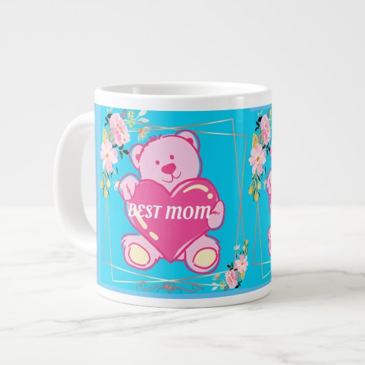 Grande Tasse Meilleure maman Jamais Floride Pink Teddy Bear Flo (Devant gauche)