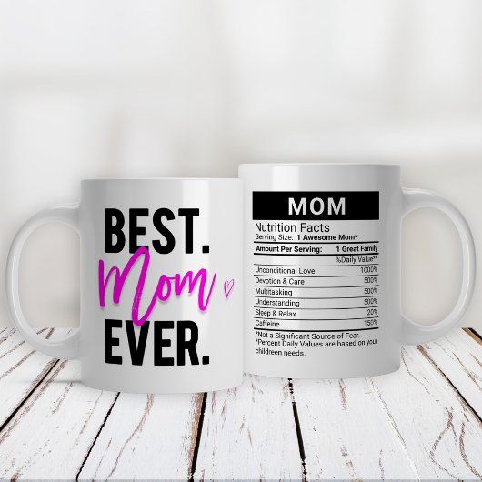 Grande Tasse Meilleure Maman Jamais Rose + Nutrition Facts,