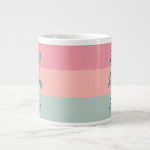 Grande Tasse Meilleure maman jamais rose Pêche Turquoise Typogr (Devant)
