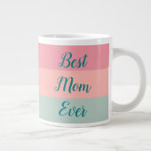 Grande Tasse Meilleure maman jamais rose Pêche Turquoise Typogr (Droite)