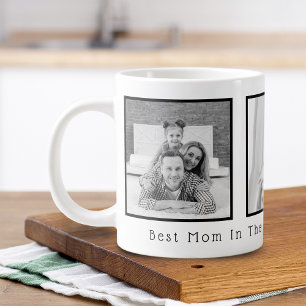 Grande Tasse Meilleure maman noir et blanc 3 photos