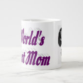 Grande Tasse Meilleure maman photo texte violet (Devant)