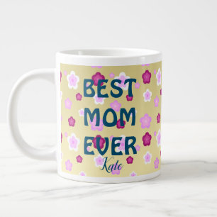 Grande Tasse Meilleure maman rose moderne jamais fleurit sur mo