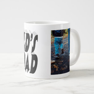 Grande Tasse Meilleure photo Papa noir 3d texte