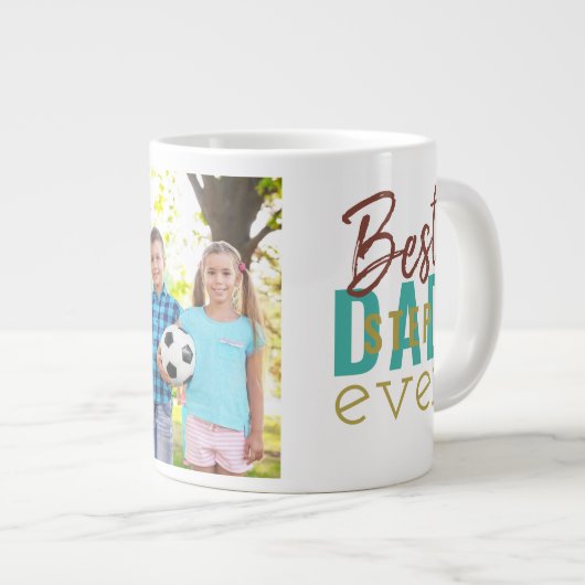 Grande Tasse Meilleure typographie jamais Stepdad et photo pers (Devant droit)