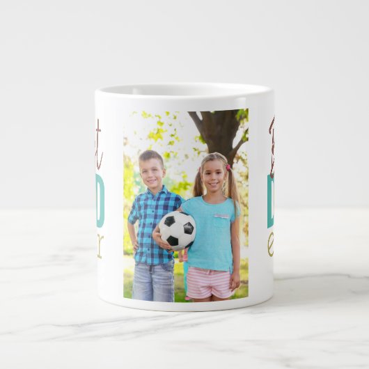 Grande Tasse Meilleure typographie jamais Stepdad et photo pers (Devant)