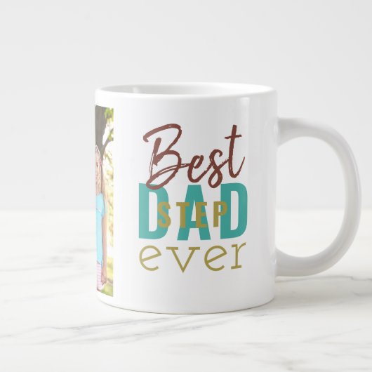 Grande Tasse Meilleure typographie jamais Stepdad et photo pers (Droite)
